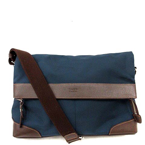 未使用品 タケオキクチ Takeo Kikuchi バッグ ショルダー キャンバス レザー 紺 茶 Yi22 メンズ 170 ベクトルパーク
