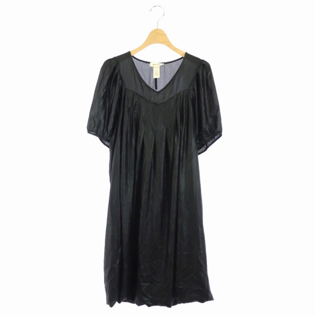 ディーゼル Diesel チュニックワンピース 半袖 タック バルーン ミニ Vネック M 黒 Os レディース 170 ベクトルパーク