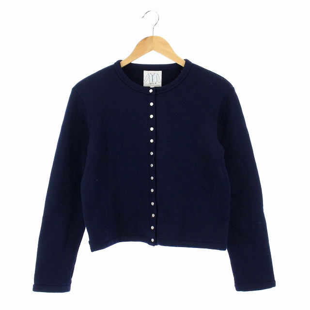 アニエスベー Agnes B カーディガンプレッション 裏ボア 長袖 1 紺 Ao Os レディース 170 ベクトルパーク