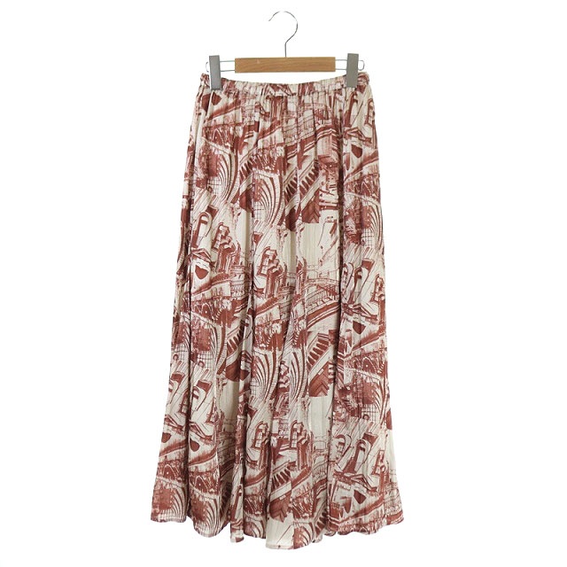 ミラオーウェン Mila Owen 19aw スカートコーディネートニット セットアップ 上下 セーター 長袖 ロング ギャザー フレア 0 ベージュ 茶 ブラウン Es Os レディース 170 ベクトルパーク