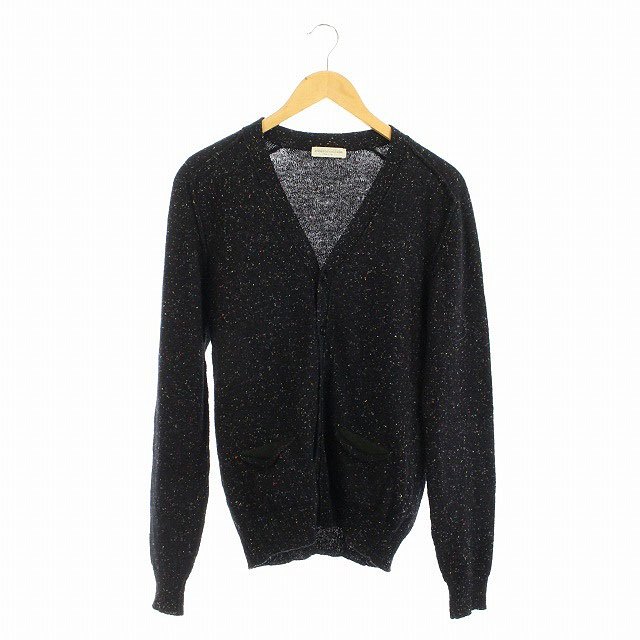 ロベルトコリーナ Roberto Collina ミックスニット カーディガン 長袖 Vネック 44 黒 マルチカラー Os メンズ 170 ベクトルパーク