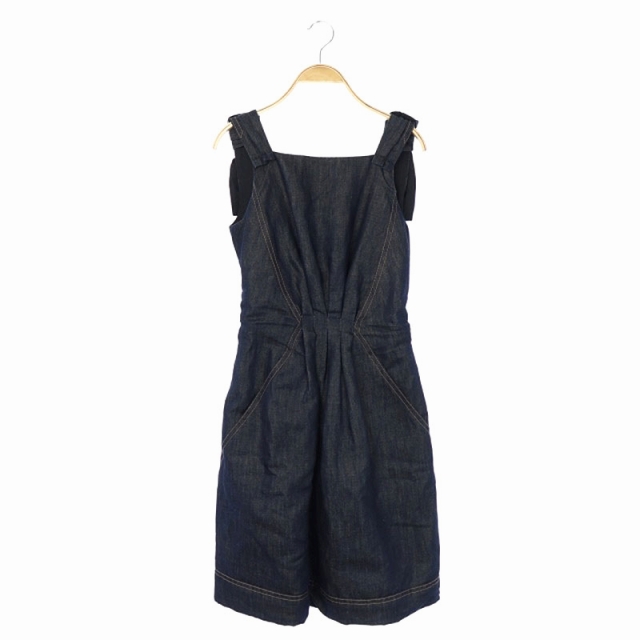 限定販売 ルイヴィトンデニムワンピース 膝丈 インディゴ 濃紺 36 ノースリーブ ひざ丈ワンピース Hr Com