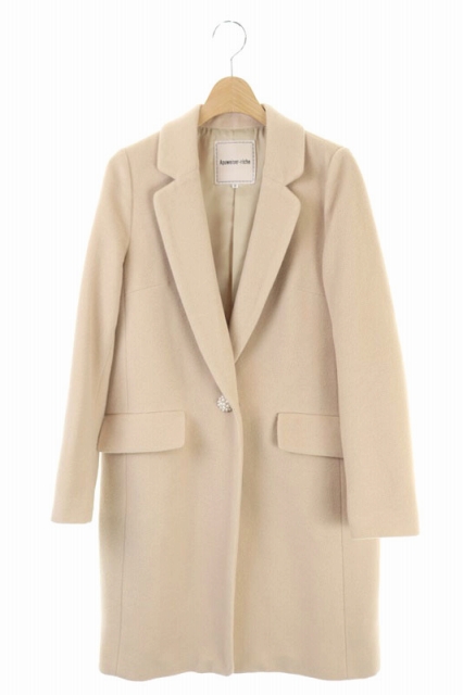 アプワイザーリッシェ Apuweiser Riche チェスターコート アウター ロング アンゴラ混 パールボタン 2 ベージュ Os レディース 170 ベクトルパーク