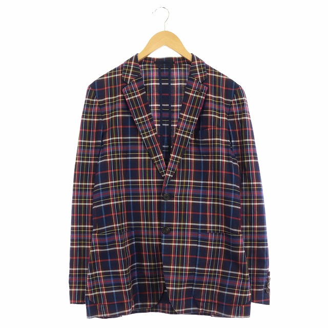 ポールスミス PAUL SMITH チェック テーラードジャケット 1B M 紺  