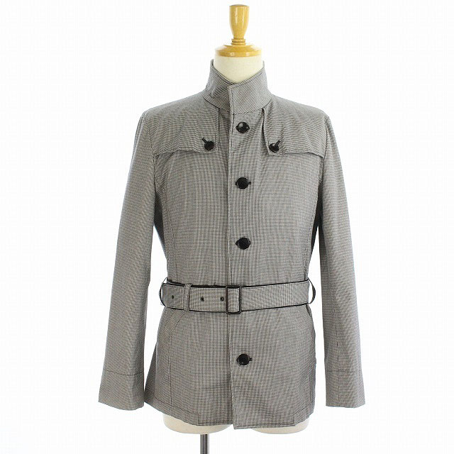 ハイストリート High Street ステンカラーコート ジャケット アウター 千鳥格子 ベルト付き M 黒 白 Es Os メンズ 170 ベクトルパーク ハイストリート High Street ステンカラーコート ジャケット アウター 千鳥格子 ベルト付き M 黒 白 Es Os メンズ 170 ベクトルパーク