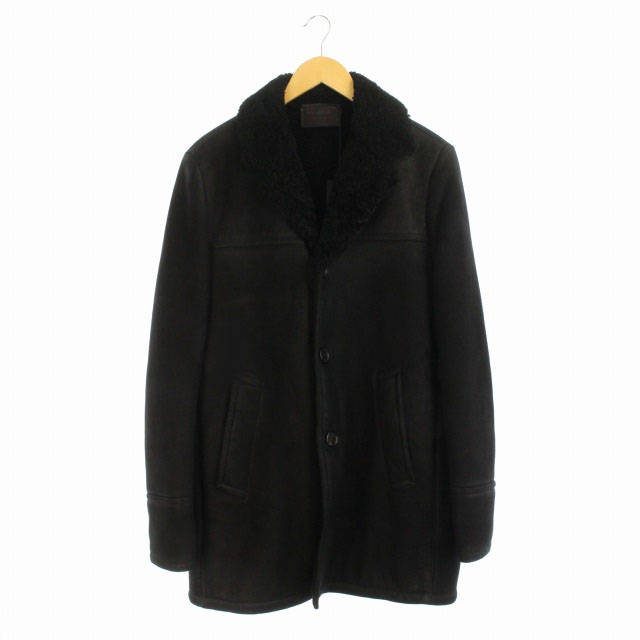 定価60万円PRADAムートンコート46 プラダ ボアコート シープレザー プラダ PRADA ムートンジャケット アウター シープスキン 裏ボア