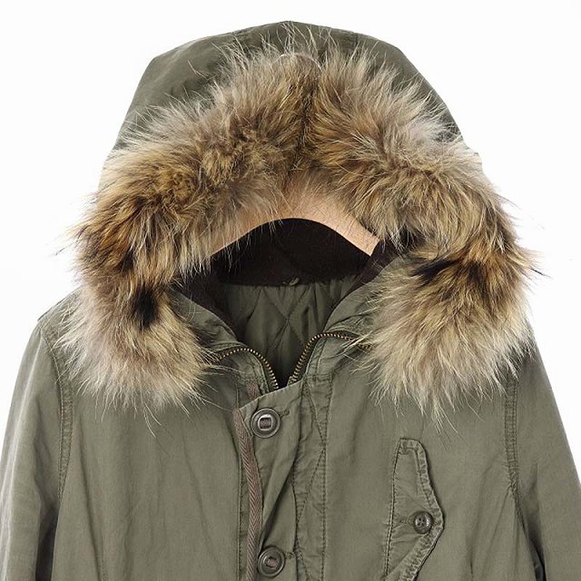 マウジー Moussy モッズコート アウター ミリタリー 中綿 ラクーンファー 1 カーキ Hs Os レディース 170 ベクトルパーク