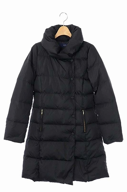 シップス Ships Limonta ダウンコート アウター ロング ナイロン 38 黒 ブラック Es Os レディース 170 ベクトルパーク