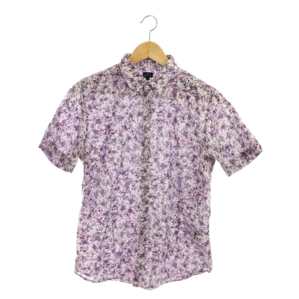 ポールスミス Paul Smith Ps 花柄半袖シャツ カジュアル L 紫 パープル My Os メンズ 170 ベクトルパーク