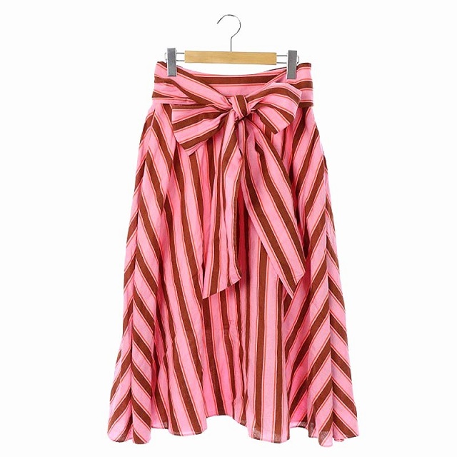 ケイトスペード KATE SPADE カレーストライプスカート フレア ロング 
