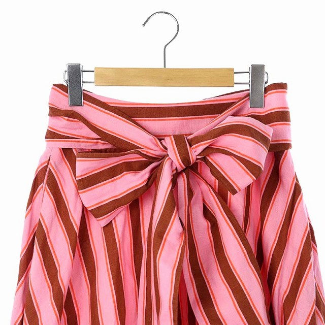 ケイトスペード KATE SPADE カレーストライプスカート フレア ロング 