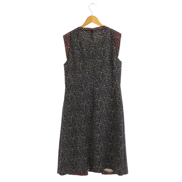 ボッテガヴェネタ Bottega Veneta ワンピース ロング ミモレ丈 ノースリーブ 総柄 40 紺 ネイビー My Os レディース 170 ベクトルパーク