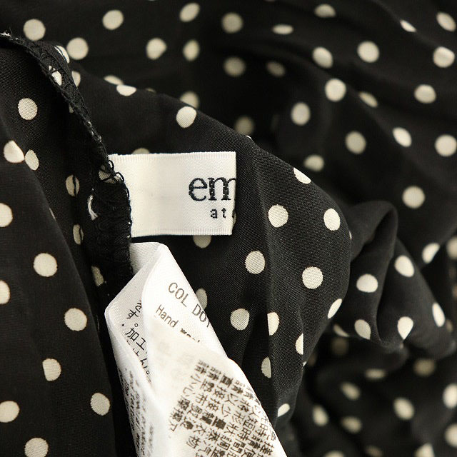 エミアトリエ Emmi Atelier 19aw ボリュームワッシャーワンピース ドット柄 ロング 長袖 1 黒 白 Kn Os レディース 170 ベクトルパーク