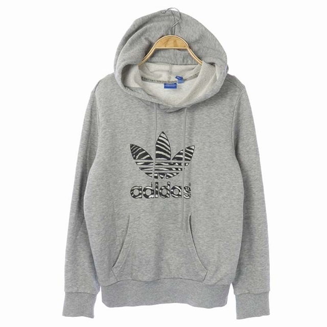 アディダスオリジナルス Adidas Originals ロゴプリント プルオーバー パーカー スウェット 長袖 Ot グレー Os レディース 170 ベクトルパーク