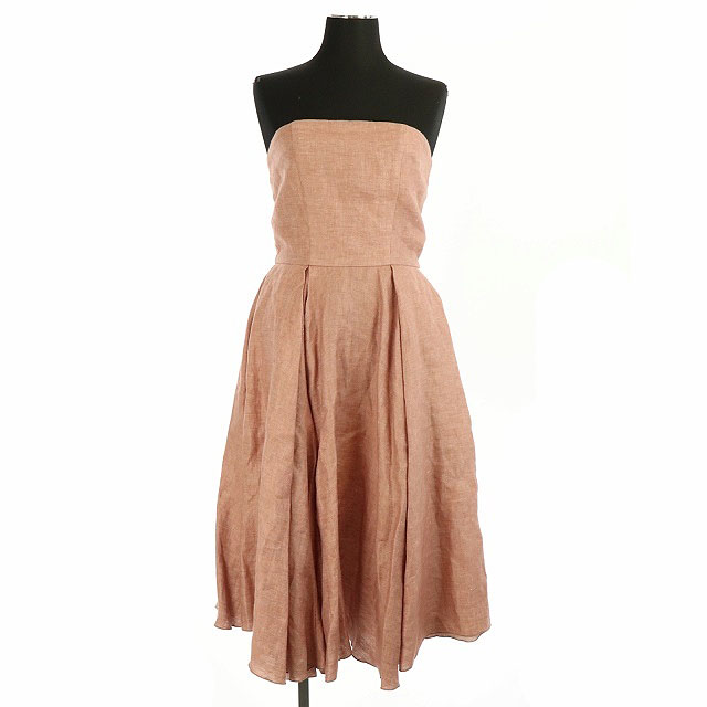 マイラン Mylan リネン ワンピース ベアトップ ロング フレア S ピンク Es Os レディース 170 ベクトルパーク