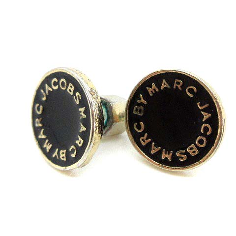 マークバイマークジェイコブス Marc By Marc Jacobs Logo Disc Enamel Studs ピアス ロゴ サークル 黒 ゴールド色 Yi4 Oh レディース 170 ベクトルパーク