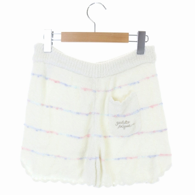ジェラートピケ Gelato Pique セットアップ ルームウェア パーカー ショートパンツ ジップアップ スムーズィー カラフルボーダー F オフホワイト 青 ピンク Ao Os レディース 170 ベクトルパーク ジェラートピケ Gelato Pique セットアップ ルームウェア パーカー ショートパンツ ジップアップ スムーズィー カラフルボーダー F オフホワイト 青 ピンク Ao Os レディース 170 ベクトルパーク