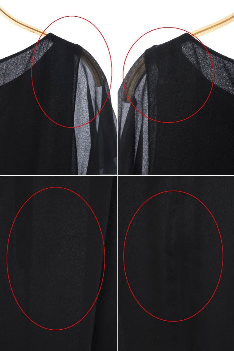 エンポリオアルマーニ Emporio Armani マキシ丈ワンピース ロング 半袖 フレアスリーブ 台形 ボートネック 38 黒 Os Sh レディース 170 ベクトルパーク