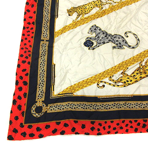 Cartier カルチェ 45×45cm 赤 ヒョウ柄 スカーフ 非売品 Cartier カルチェ 45×45cm 赤 ヒョウ柄 スカーフ 非売品 - メルカリ
