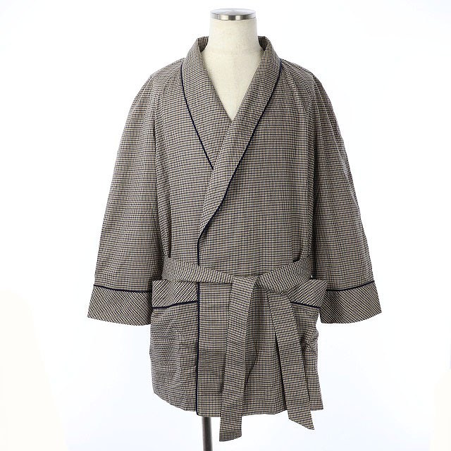 アクアスキュータム Aquascutum チェック ガウンコート ショールカラー ミディアム丈 ベルト付き M 茶 紺 Os メンズ 170 ベクトルパーク アクアスキュータム Aquascutum チェック ガウンコート ショールカラー ミディアム丈 ベルト付き M 茶 紺 Os メンズ 170 ベクトルパーク