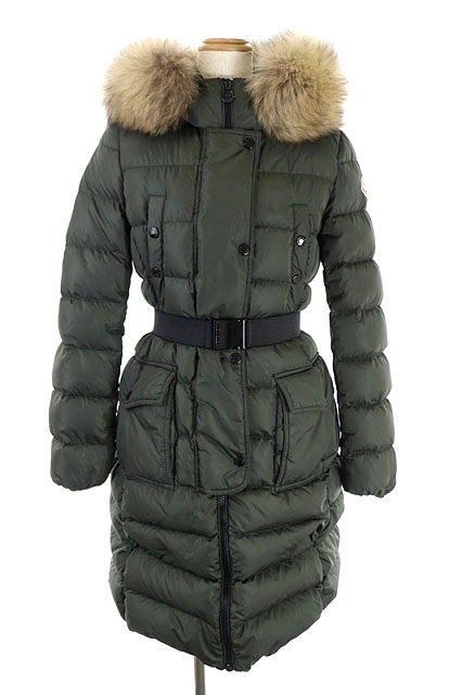 MONCLER ヴェロニク ダウンコート Aライン ファーコトー ラビット 