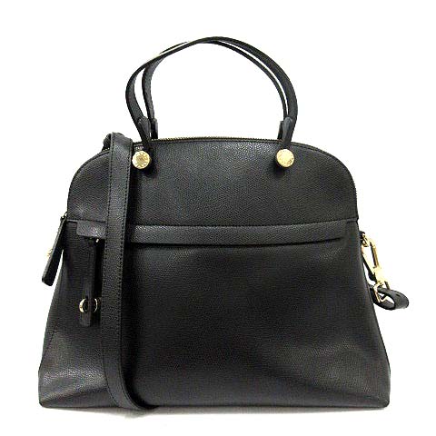 フルラ FURLA パイパー バッグ ハンド ショルダー 2way レザー 黒  
