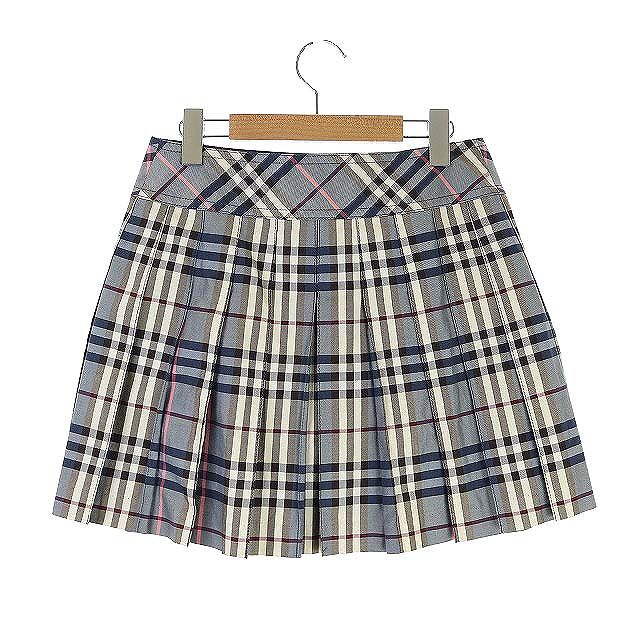 バーバリーブルーレーベル スカート プリーツ チェック ピンク