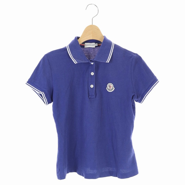 モンクレール Moncler ポロシャツ 半袖 ライン ワッペン 国内正規 Xs 紺 ネイビー Es Os レディース 170 ベクトルパーク