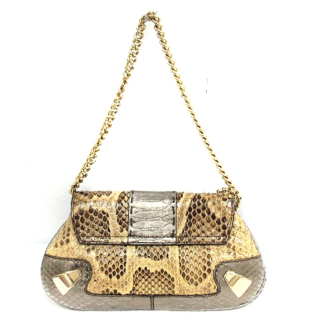 DOLCE&GABBANA レザー ハンドバッグ ドルチェ&ガッバーナ ドルガバパイソンレザーハンドバッグ