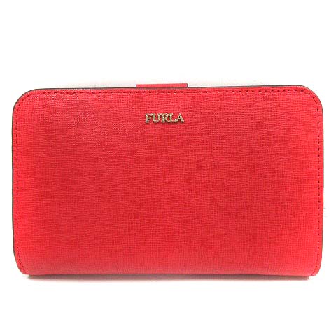 フルラ FURLA 財布 二つ折り レザー ロゴ 赤 レッド /YI9 □OH