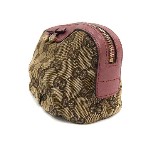 グッチ GUCCI 化粧ポーチ マルチポーチ GGキャンバス レザー ハート