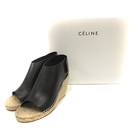 未使用品 セリーヌ CELINE サンダル ウェッジソール レザー  