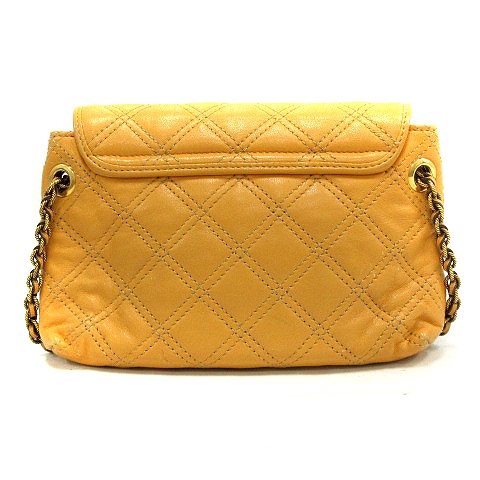 MARC JACOBS オレンジ キルティングレザー ショルダーバッグ