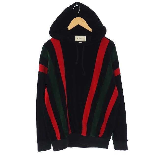 グッチ GUCCI 20年製フェルパシェニールパーカー ベロア プルオーバー 
