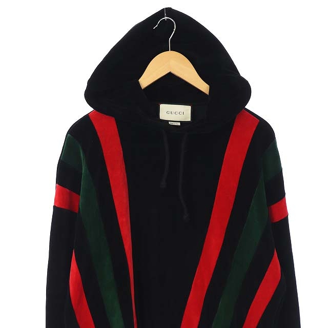 グッチ GUCCI 20年製フェルパシェニールパーカー ベロア プルオーバー 