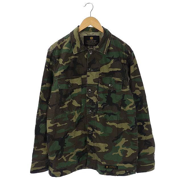ネイバーフッド Neighborhood u C Shirt Ls迷彩シャツ ボタンダウン 長袖 カモフラ柄 Large 緑 カーキ Cm Os メンズ 170 ベクトルパーク