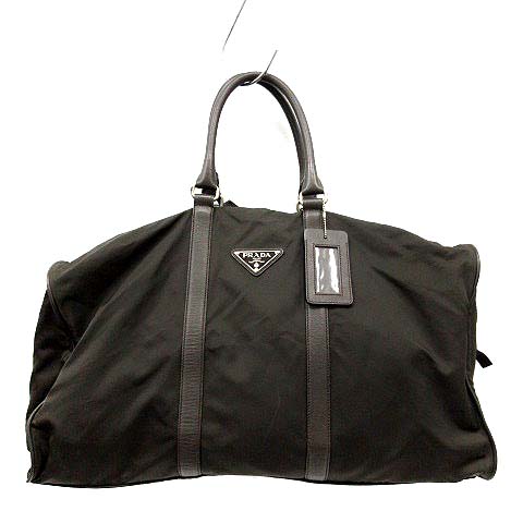 プラダ PRADA V20 ボストンバッグ ハンド ナイロン EBANO 茶