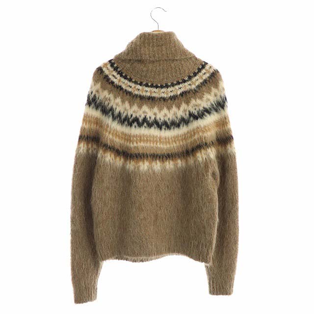 セリーヌ CELINE 19AW FAIR ISLE TURTLE NECK SWEATER アルパカ  