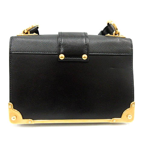 プラダ PRADA カイエ ショルダーバッグ カーフレザー 黒 ブラック  