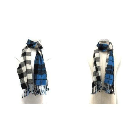 グッチ GUCCI マフラー アンゴラ カシミヤ混 チェック フリンジ 黒  