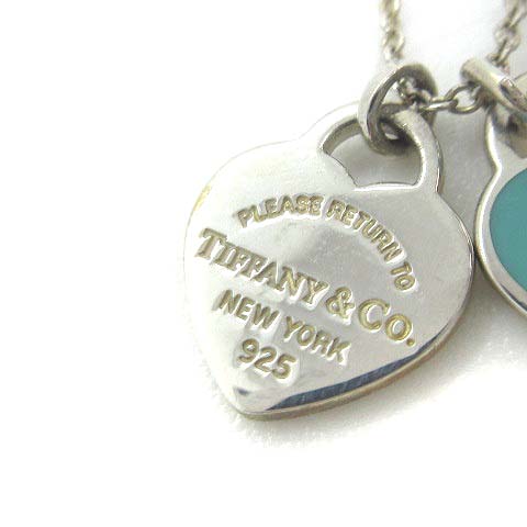 Tiffany　リターントゥ　ダブルハート　シルバー　ネックレス　ブルー RETURN TO TIFFANY ティファニー Tiffany&Co. リターントゥ