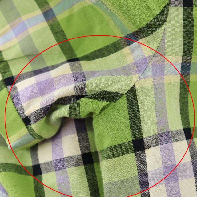 ヨークランド Yorkland チェック柄 半袖 ワンピース ひざ丈 9ar 黄緑 ライトグリーン Df Os レディース 170 ベクトルパーク