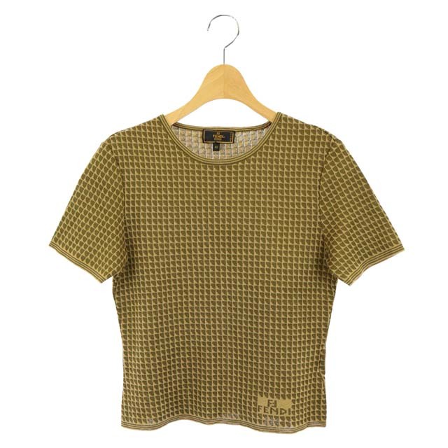 フェンディ FENDI 総柄 半袖 ニット カットソー プルオーバー クルー  