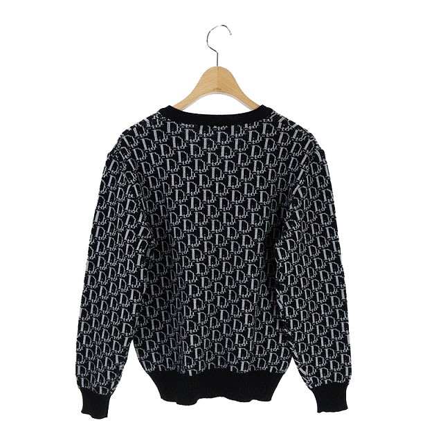 クリスチャンディオール Christian Dior トロッター柄 ウール Vネック  