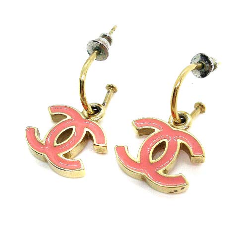 シャネル CHANEL ピアス ココマーク ロゴ ピンク ゴールド色 /YI44 