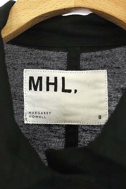 ラッピング不可 マーガレットハウエル Mhl ss シャツワンピース ロング リネン混 ワンピース