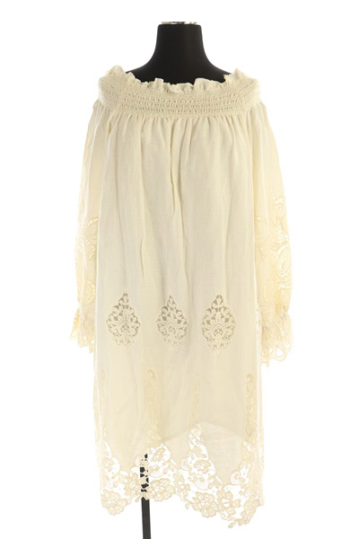 スナイデル Snidel オフショルエンブロイダリーワンピース ミニ 長袖 シャーリング F アイボリー My Os レディース 170 ベクトルパーク
