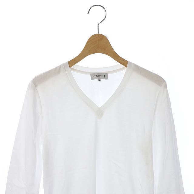 マッキントッシュ ロンドン Mackintosh London 19ss スーピマコットン 七分袖tシャツ カットソー Vネック 38 白 ホワイト Hs Os レディース 170 ベクトルパーク