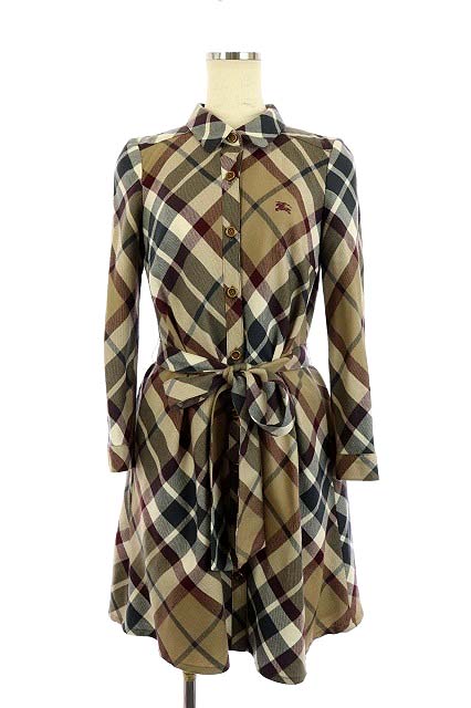 バーバリーブルーレーベル BURBERRY BLUE LABEL ウールチェックシャツ 