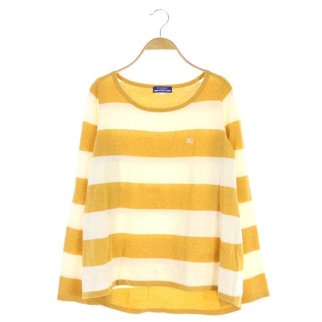 美品✨バーバリーブルーレーベル　ニット　カシミヤ混　ウール　ボーダー バーバリーブルーレーベル BURBERRY BLUE LABEL ニット セーター